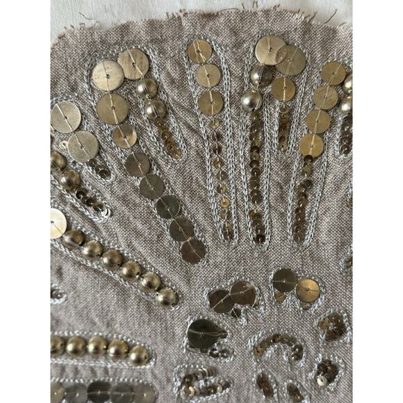 Pottery Barn Seashell Sequence Beaded Pillow Cover 20x20 Nautical Beach Seashore - Picture 4 of 11